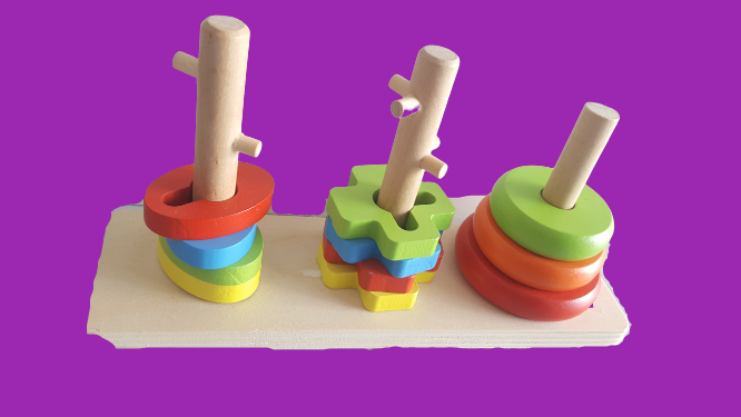 Wooden Stackable Puzzles 3 Column | Motor Skills