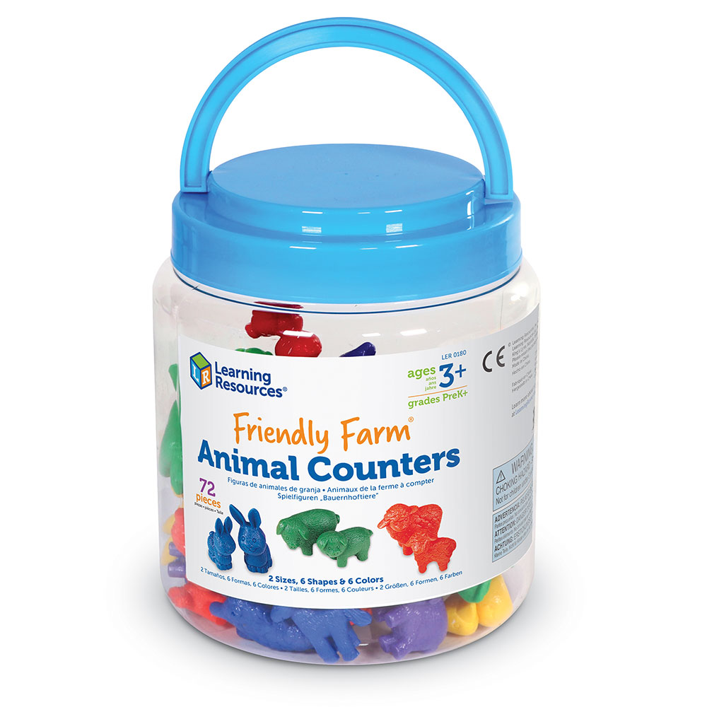 Friendly Farm® Animal Counters, Set of 72 | Maths Activities