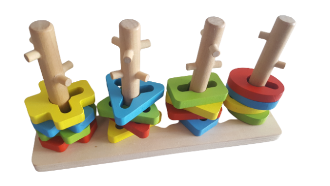 Wooden Stackable Puzzles 4 Column | Motor Skills