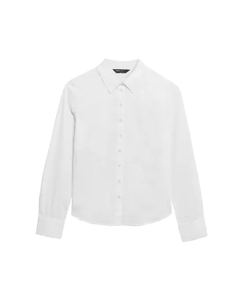 MARKS & SPENCER Slim Fit Shirt with Curved Hemline | WOMEN