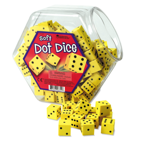 Soft Foam Dot Dice, Set of 200 | Phonics and English Activities