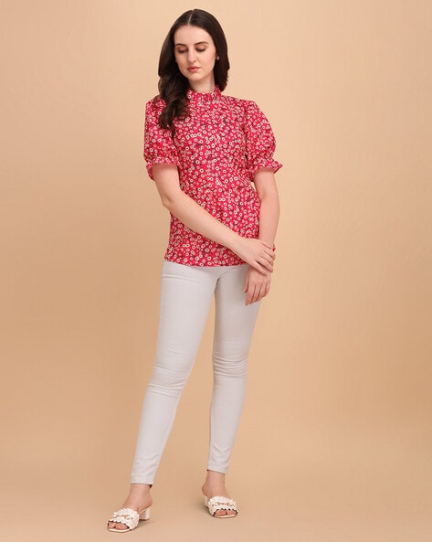 WEDANI Floral Print High-Neckline Top | WOMEN