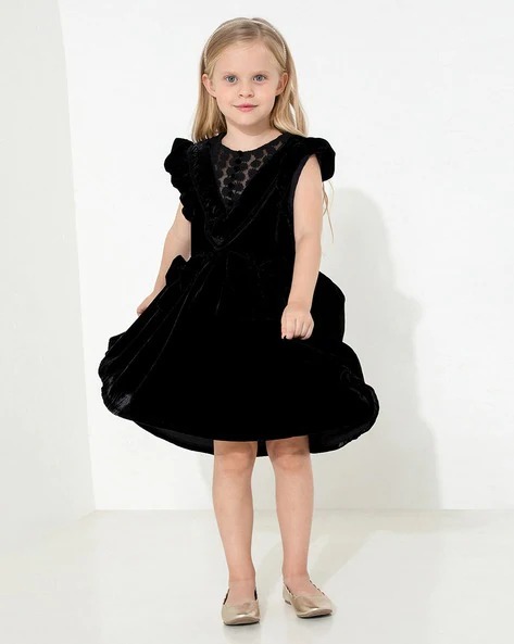 CHERRY CRUMBLE BY NITT HYMAN Textured V-neck Fit & Flare Dress | KIDS