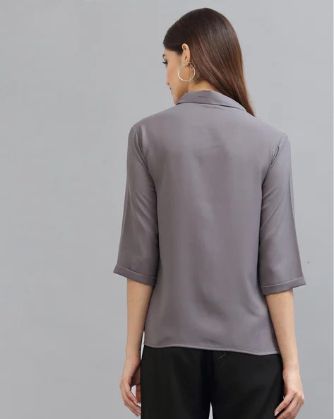 STYLE QUOTIENT Shirt with Spread Collar | WOMEN