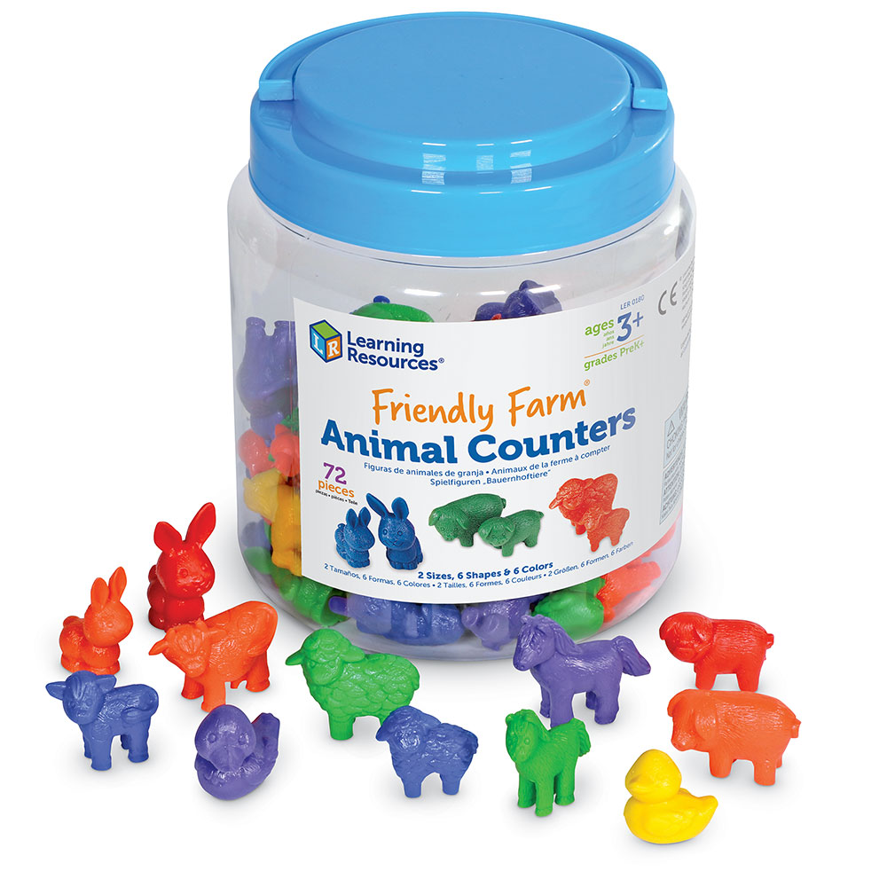 Friendly Farm® Animal Counters, Set of 72 | Maths Activities