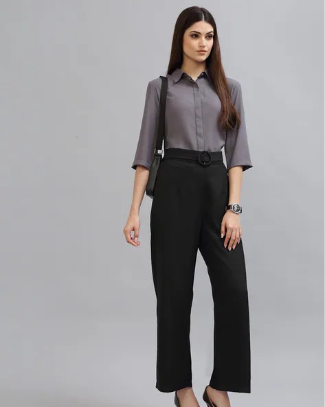 STYLE QUOTIENT Shirt with Spread Collar | WOMEN