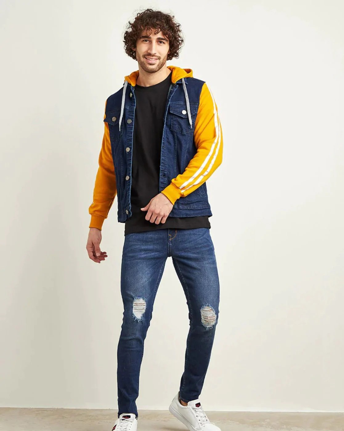 CAMPUS SUTRA Colour-block Full Length Jacket | MEN