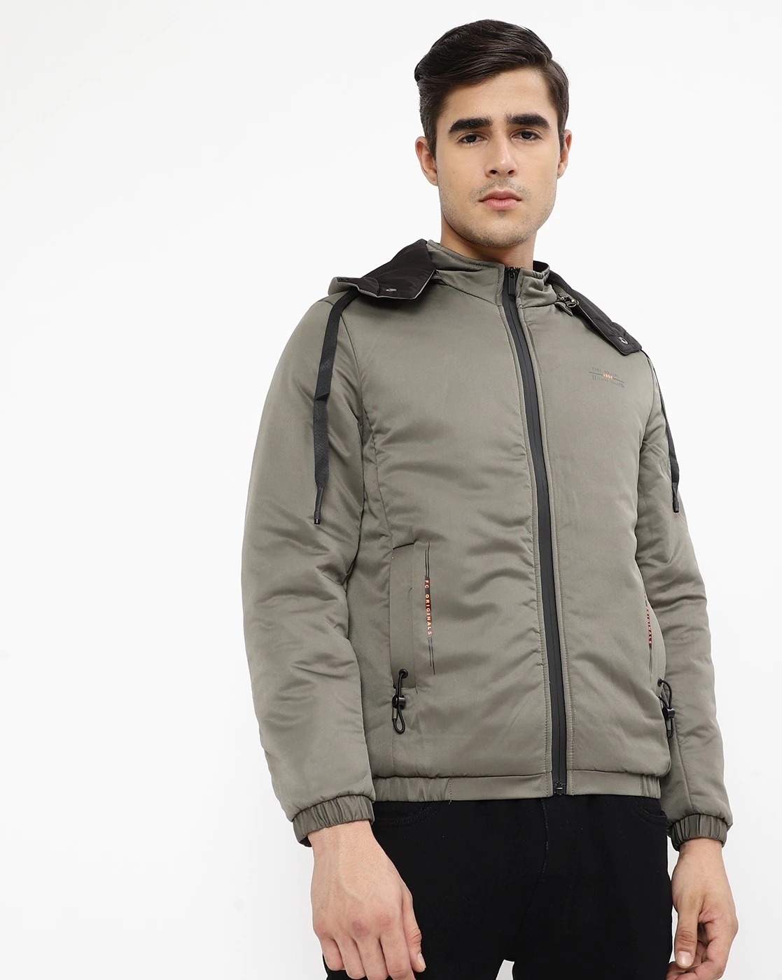 FORT COLLINS Zip-Front Bomber Jacket with Detachable Hood | MEN