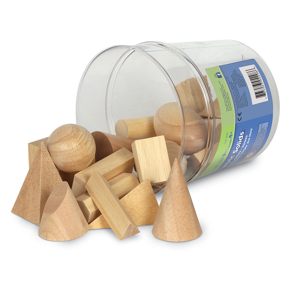 Wooden Geometric Solids, Set of 19 | Maths Activities