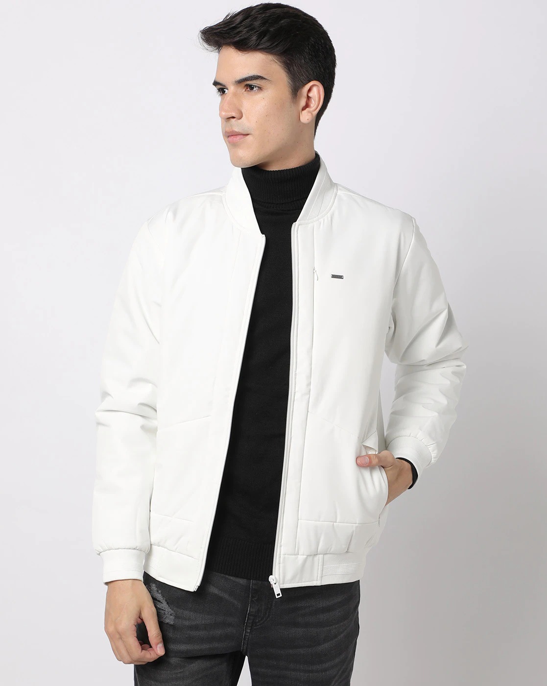 NETPLAY Cut & Sew Bomber Jacket with Zip Pockets | MEN