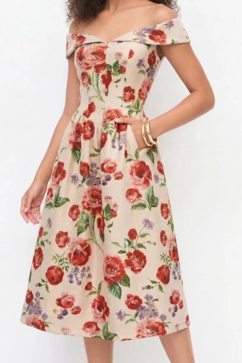 Floral Elegant Midi Dress | Midi