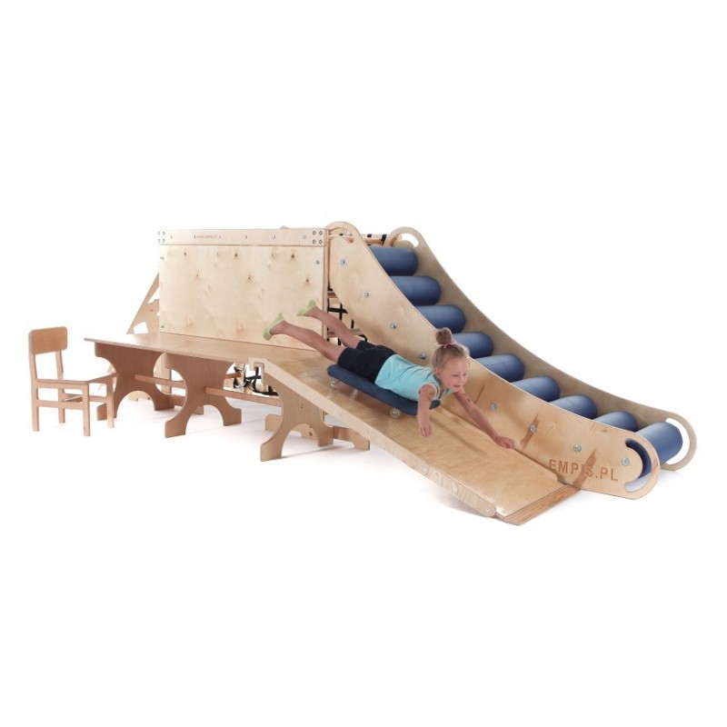 Extended Wooden Therapeutic Sensory Climb System Set Slide | Motor Planning and Balance