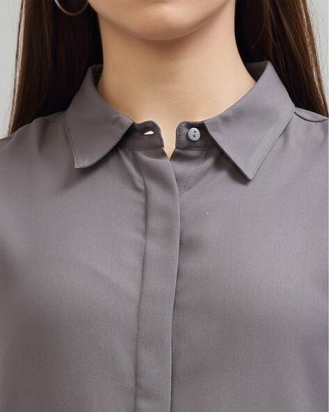 STYLE QUOTIENT Shirt with Spread Collar | WOMEN