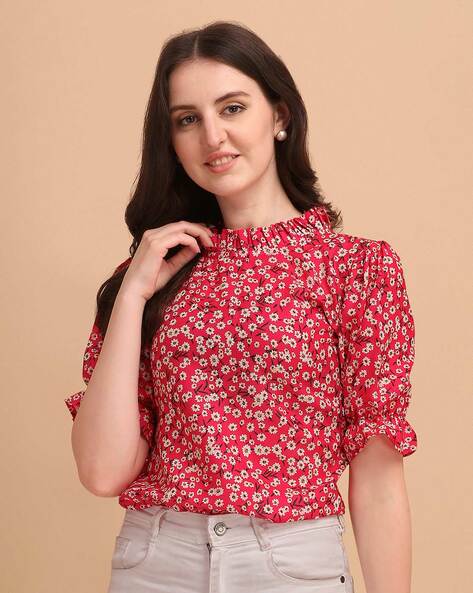 WEDANI Floral Print High-Neckline Top | WOMEN