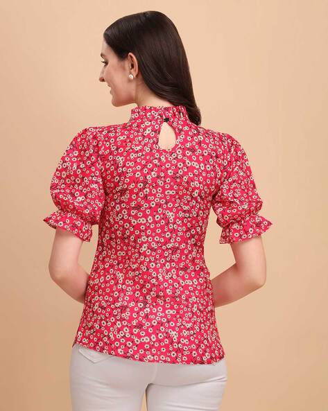 WEDANI Floral Print High-Neckline Top | WOMEN