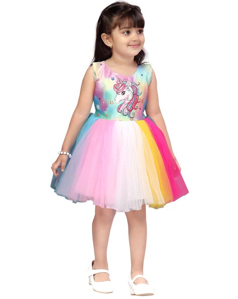 MUHURATAM Graphic Print Fit & flare Dress | KIDS