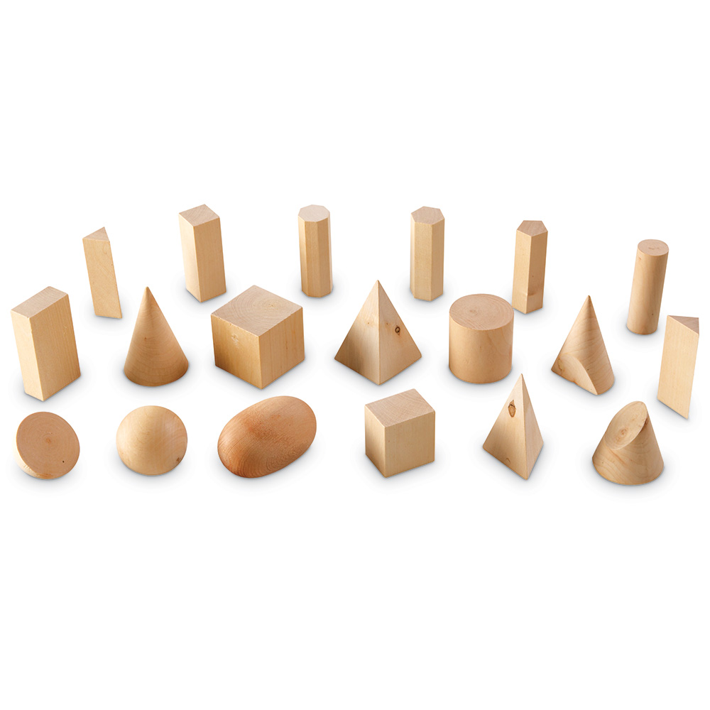 Wooden Geometric Solids, Set of 19 | Maths Activities