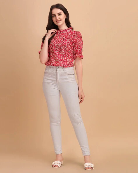 WEDANI Floral Print High-Neckline Top | WOMEN