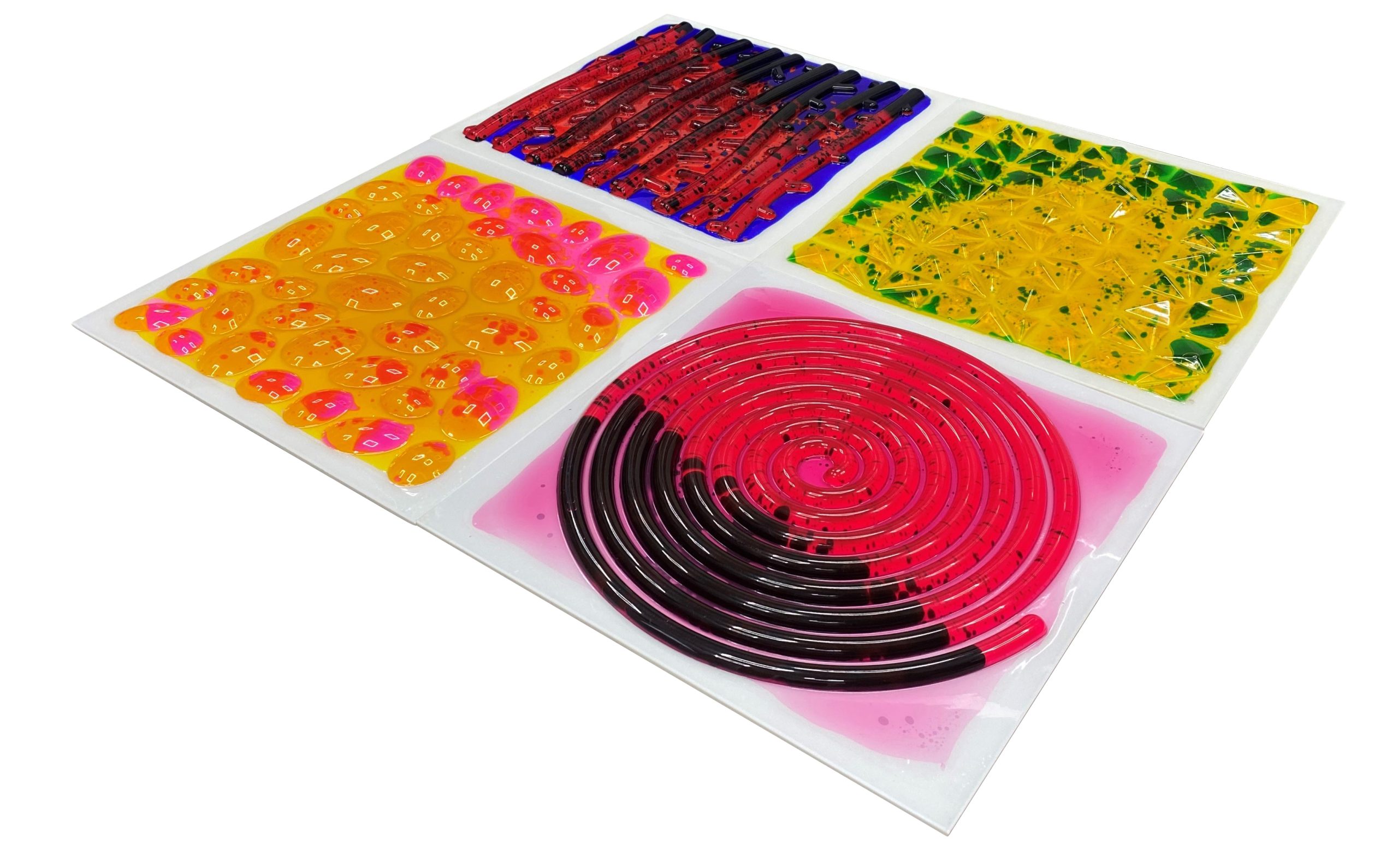 Textured Massage Sensory Liquid Tiles Set of 4 – 30cm | Sensory Tiles